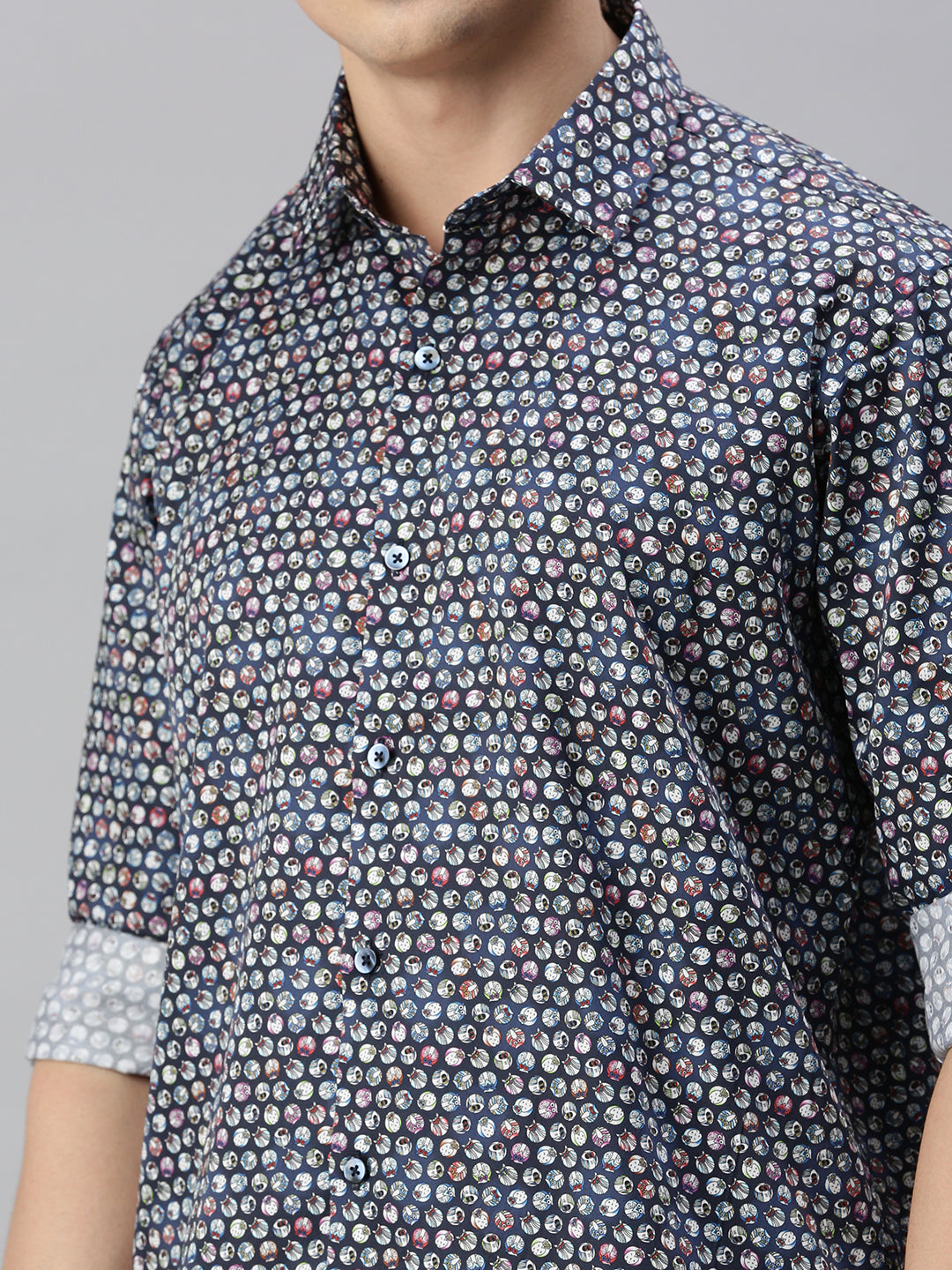 Geometric Printed Cotton Casual Shirt