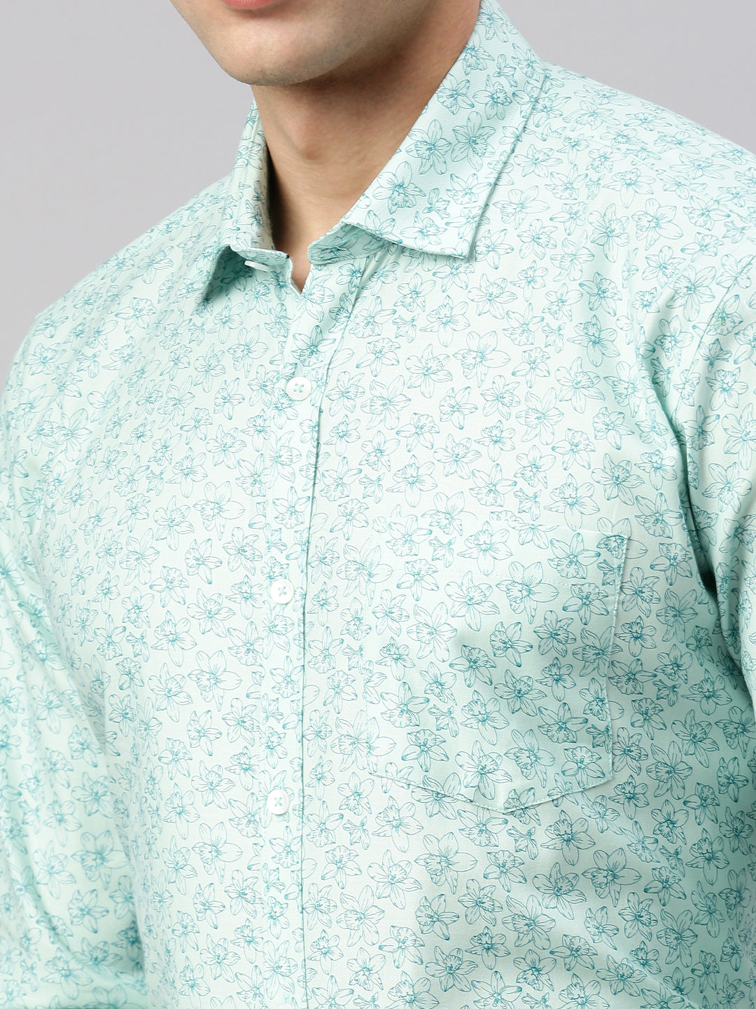 Floral Printed Cotton Formal Shirt