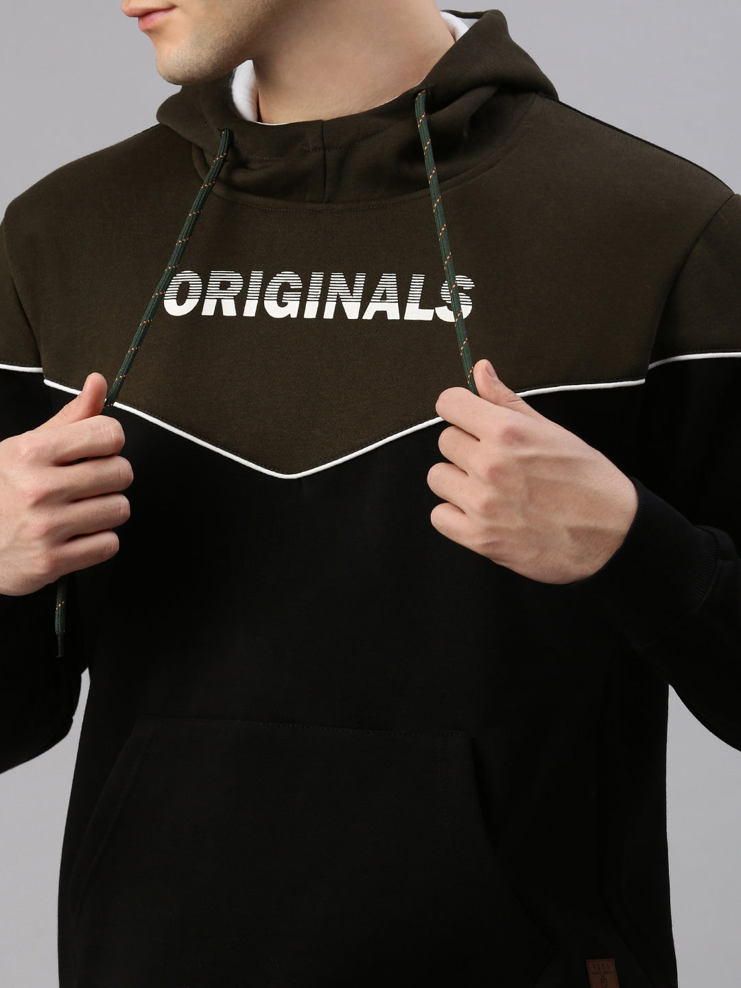 Block Black Olive Hoodie