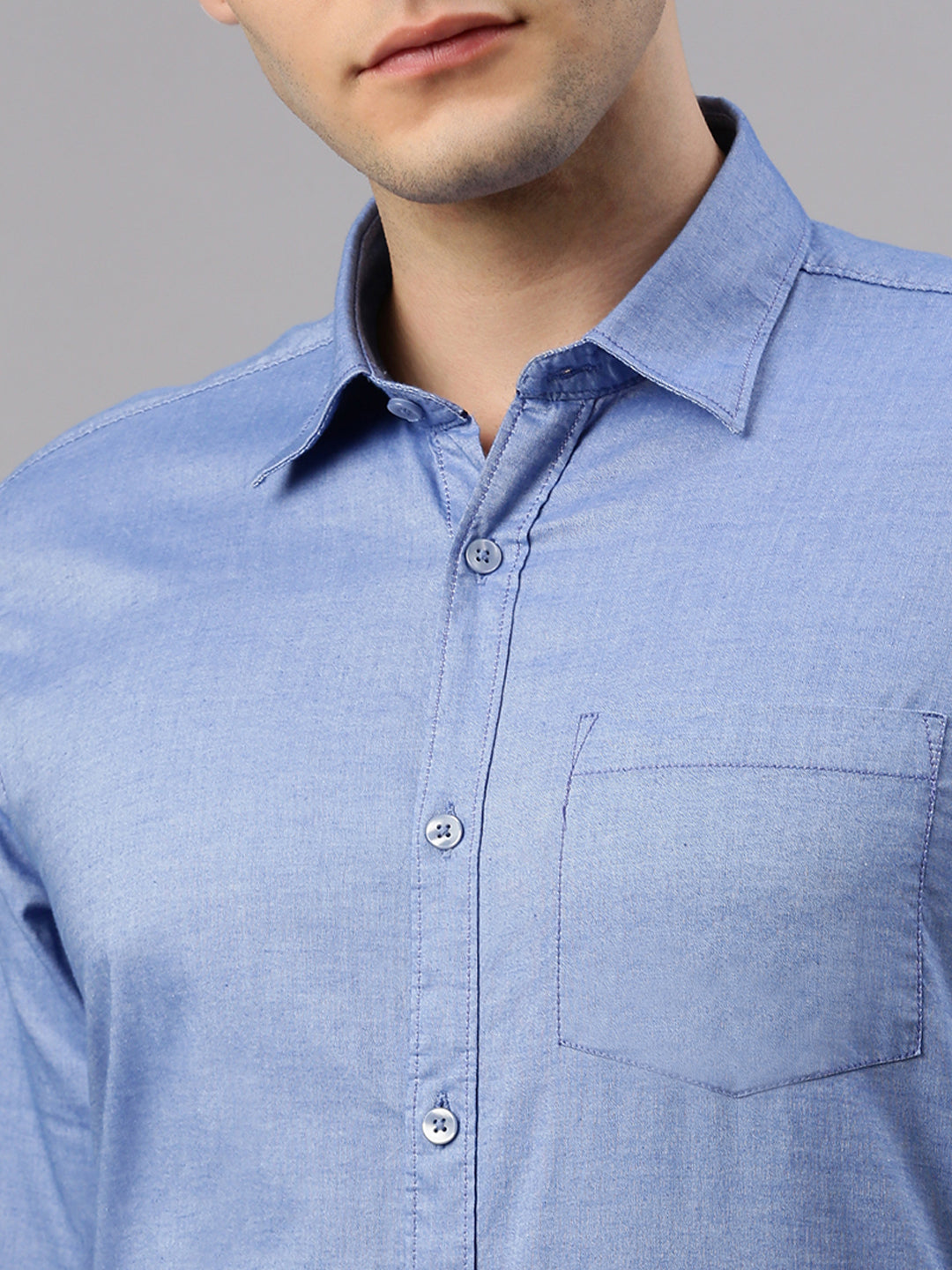 Sky Blue Formal Solid Shirt