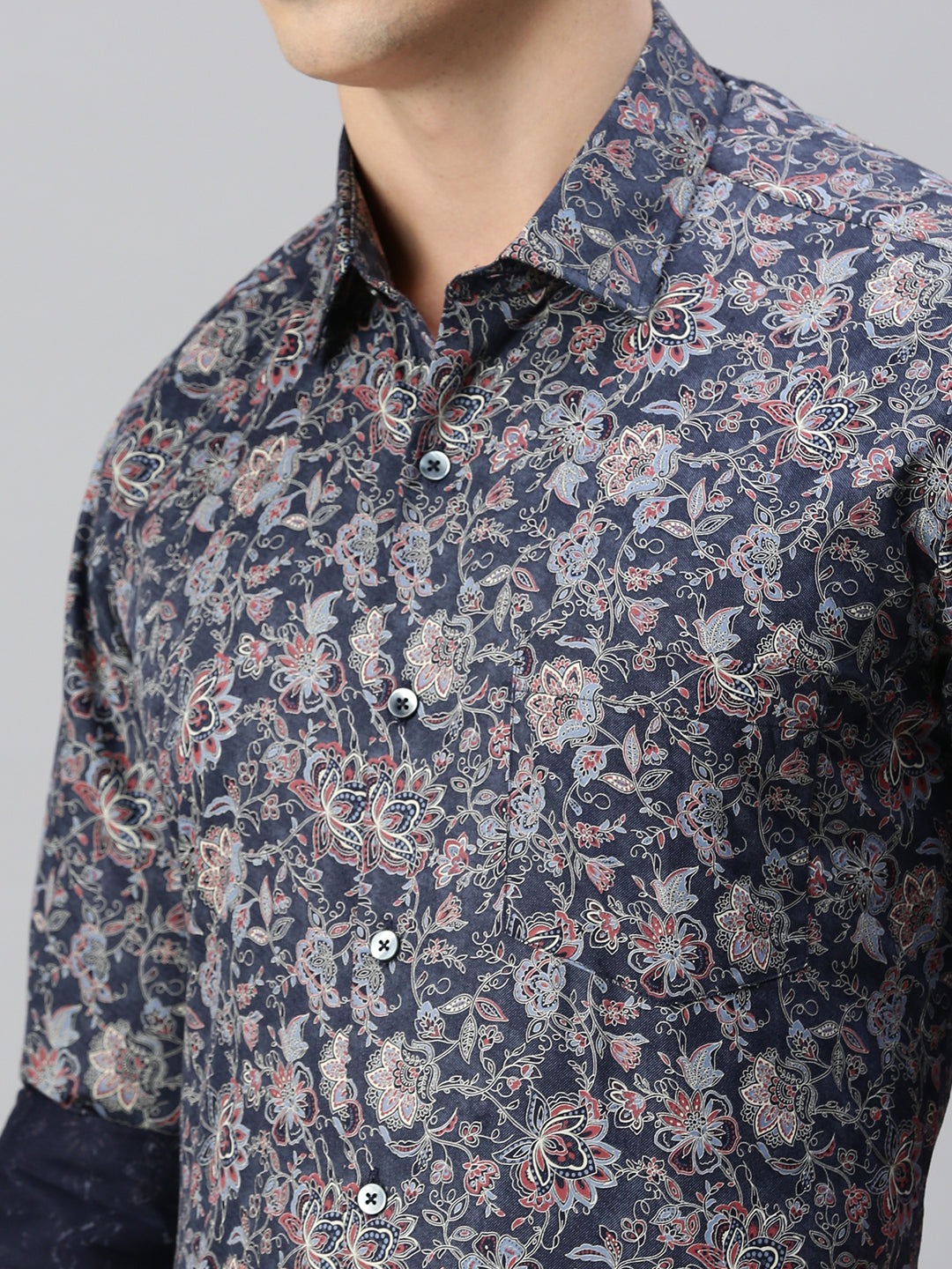 Floral Printed Cotton Formal Shirt