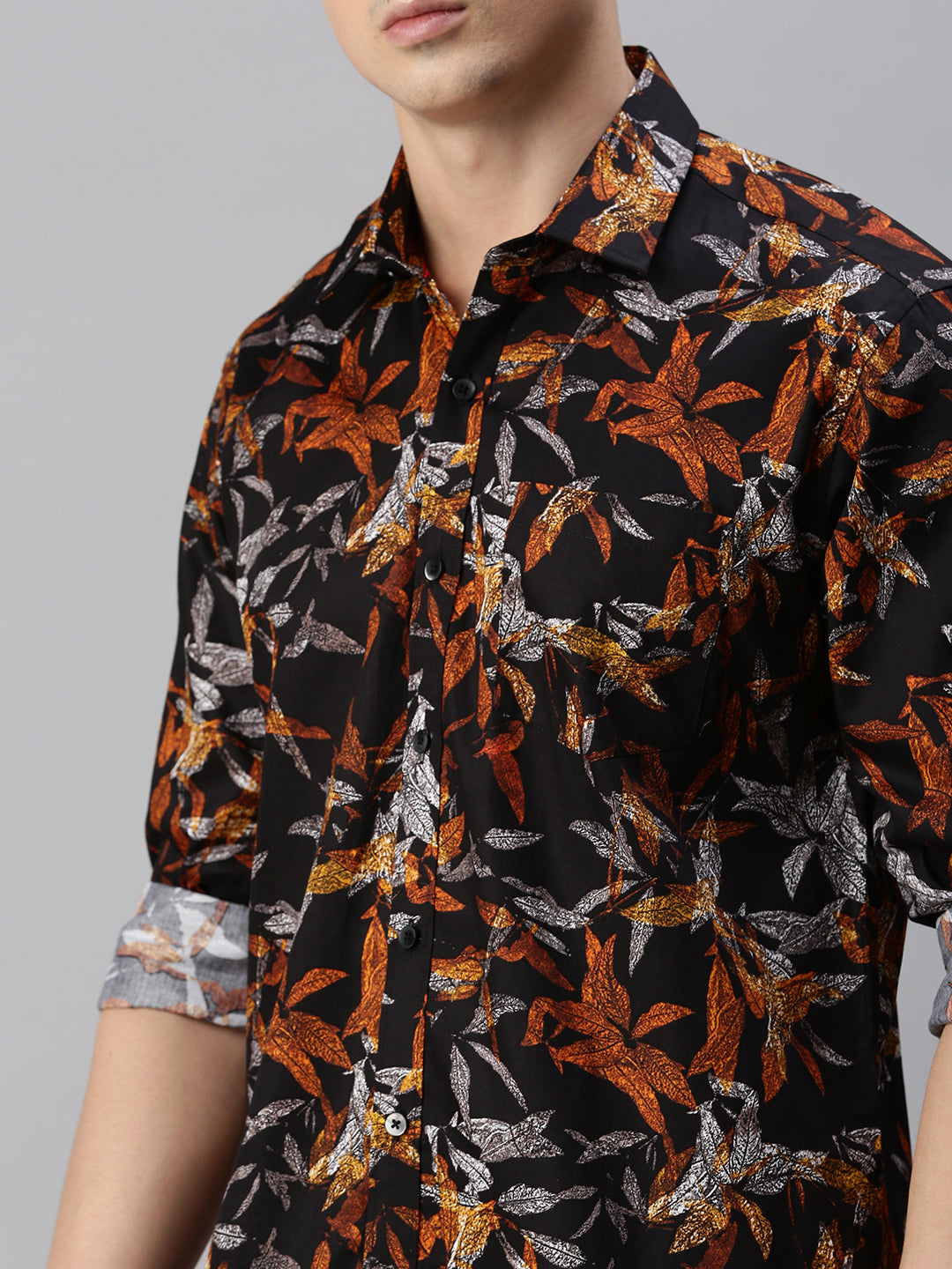 Tropical Printed Cotton Casual Shirt