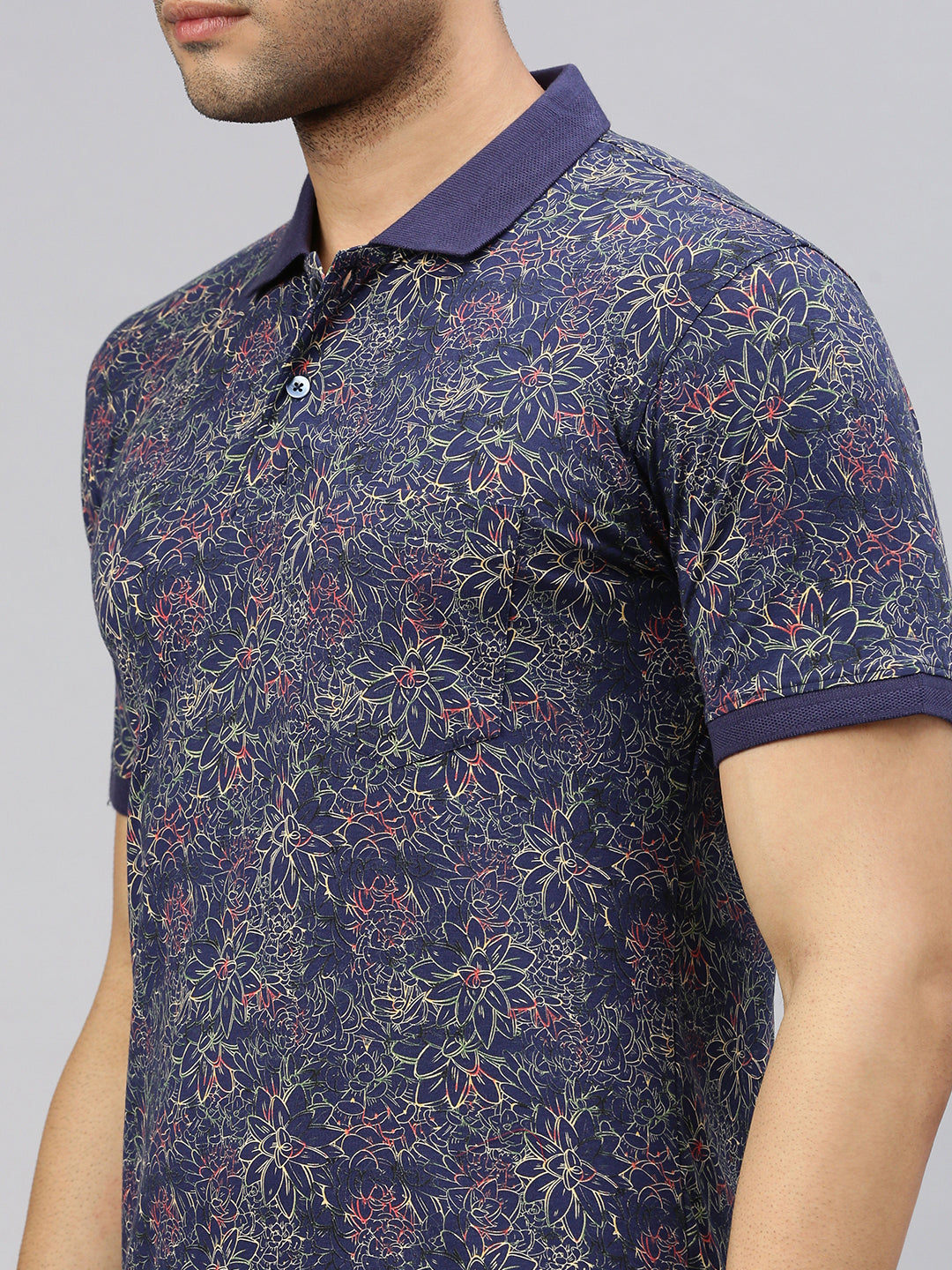 Mercerised Floral Polo