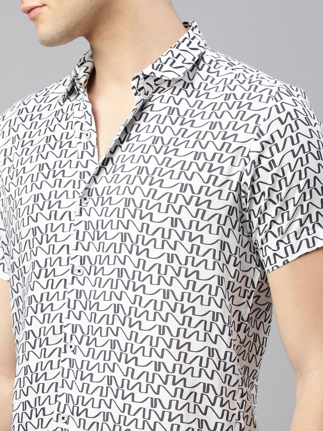 Relaxed Fit Geometric Printed Casual Shirt