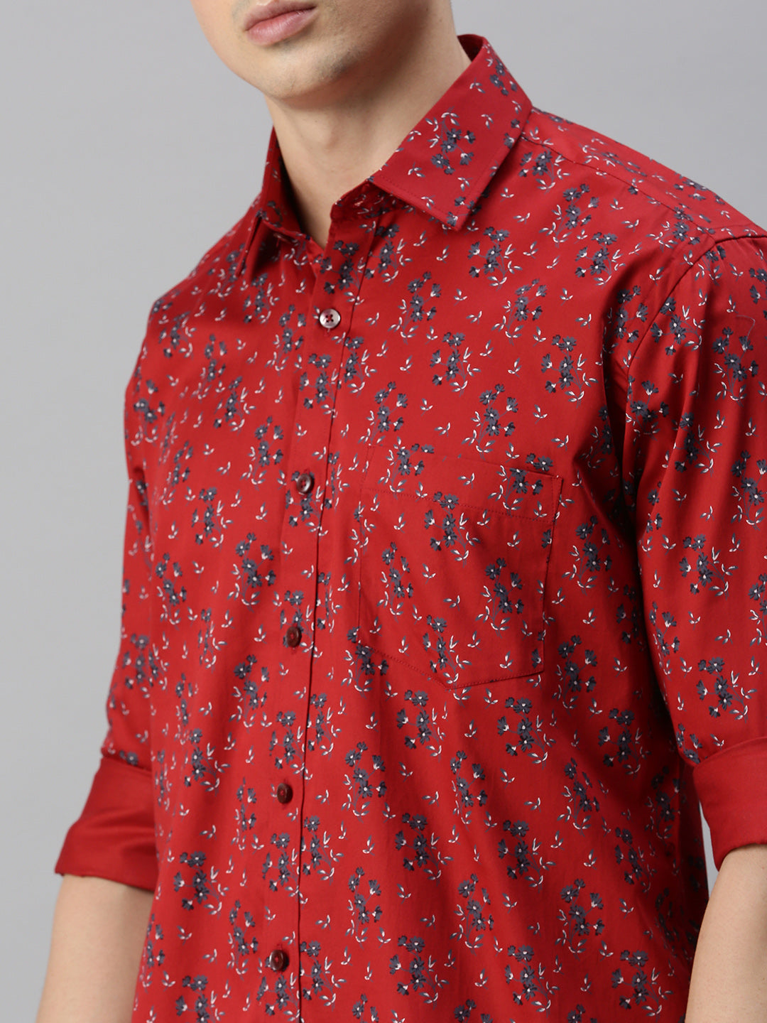 Floral Printed Cotton Casual Shirt