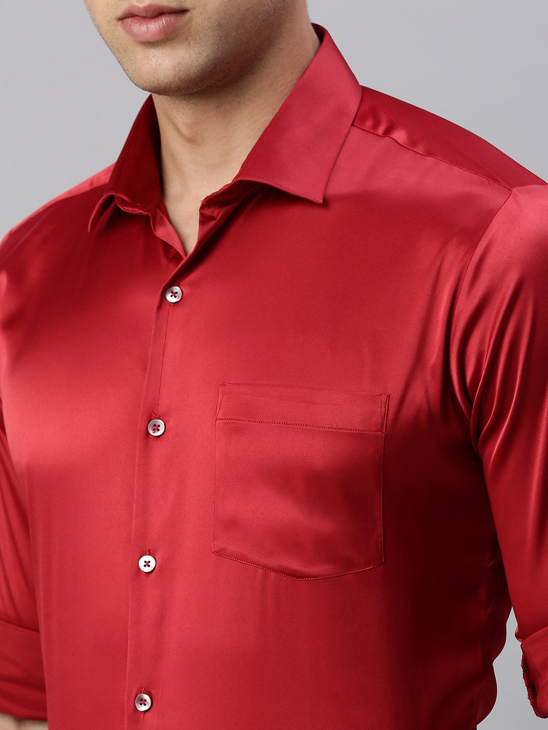 Standard Opaque Formal Shirt Red