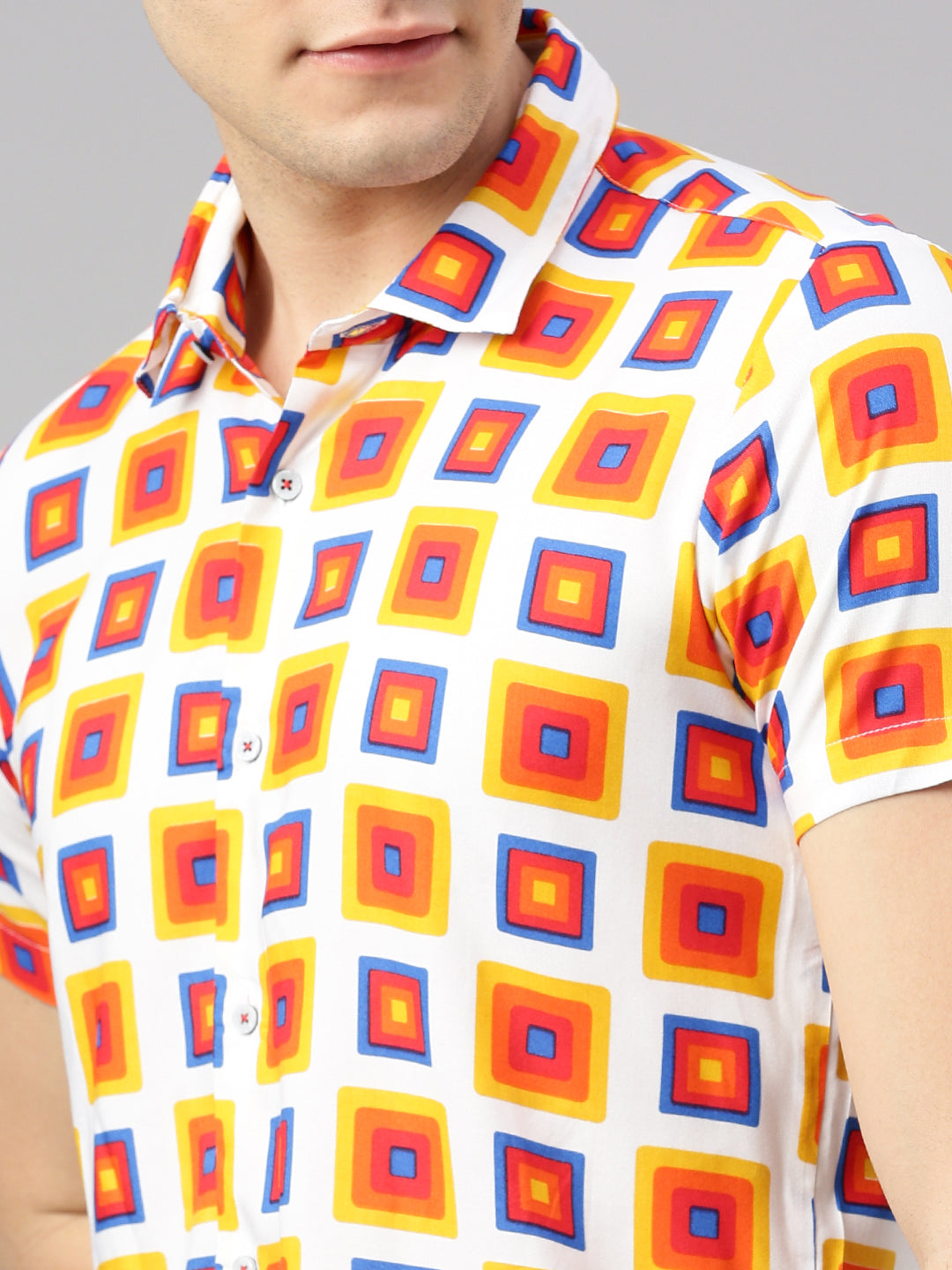 Relaxed Fit Geometric Printed Casual Shirt