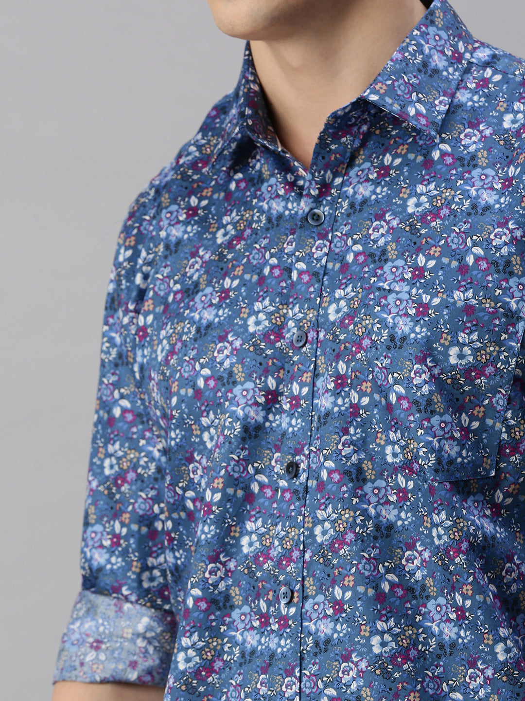 Floral Printed Cotton Casual Shirt