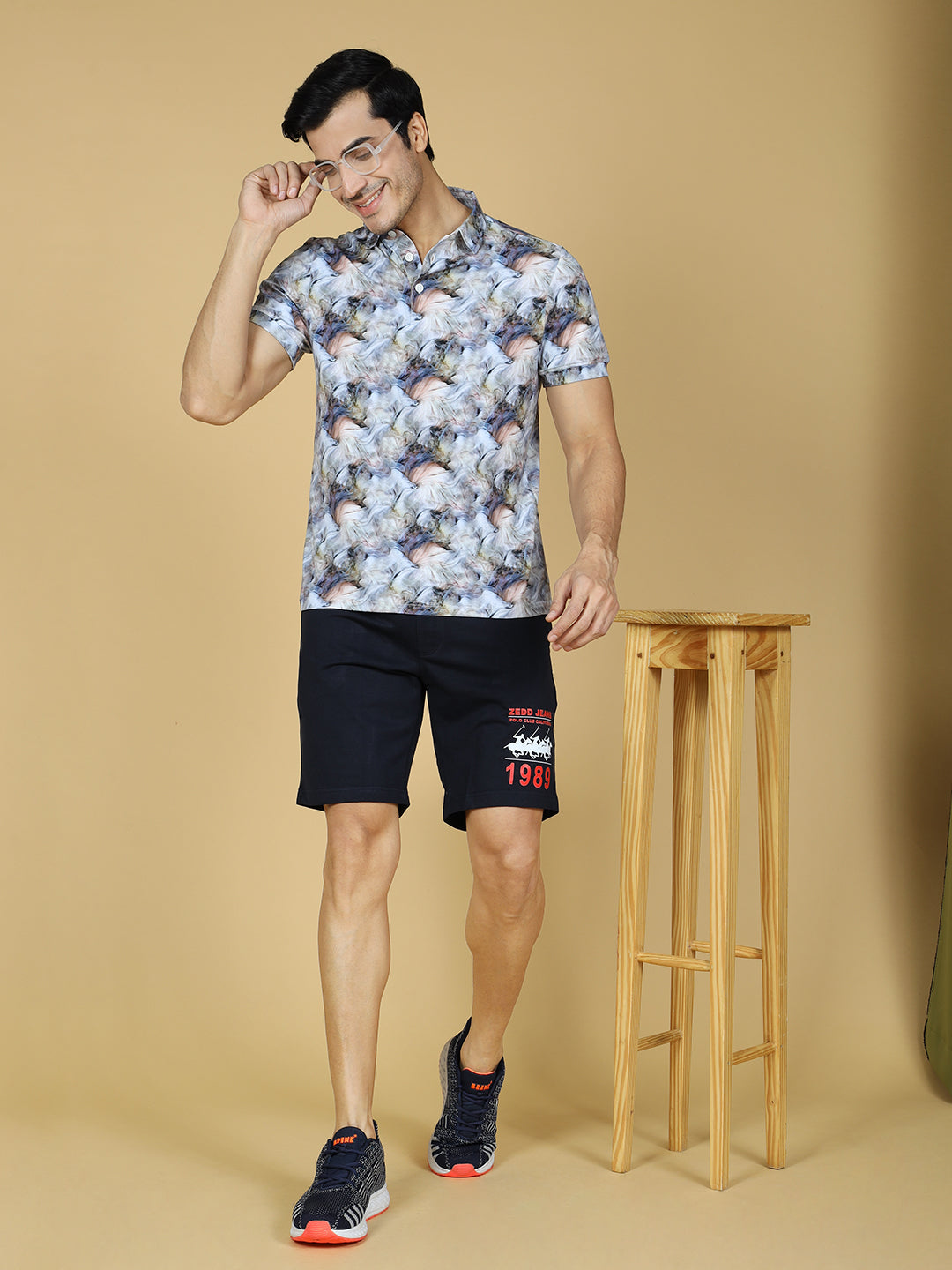 Regular Fit Mid-Rise Cotton Sports Shorts